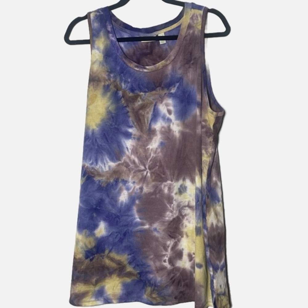 LOGO Lounge Tie-Dye Ribbed Tank Top plus size 1X boho festival hippie chic